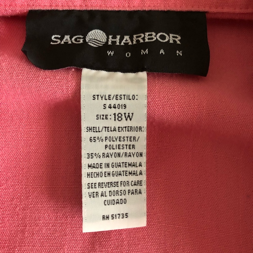 Sag Harbor blazer short sleeve coral notch lapel single button lightweight - Picture 6 of 8